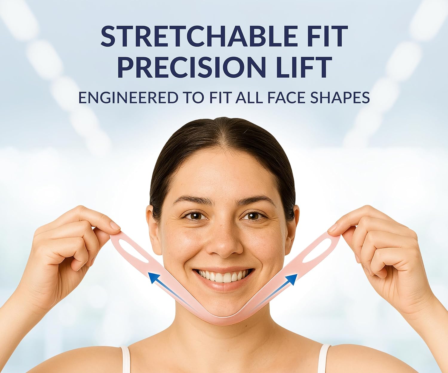 V Line Lifting Collagen Face Mask - Double Chin Strap for Women - Jawline Shaper Face Lift Tape - Neck Lift Collagen Mask - Chin Strap for Sleeping - Hyaluronic Acid, Aloe Vera, Cica 10PC